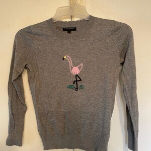 Banana Republic women’s size XS petite.  gray with flamingo design sweater